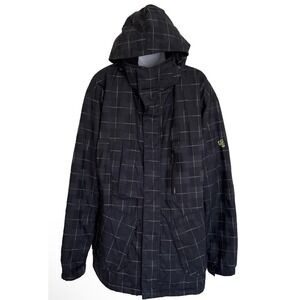 NEW 555 Triple Nickel Snowboard Ski Jacket Shell Gray Yellow Plaid Check Men's M